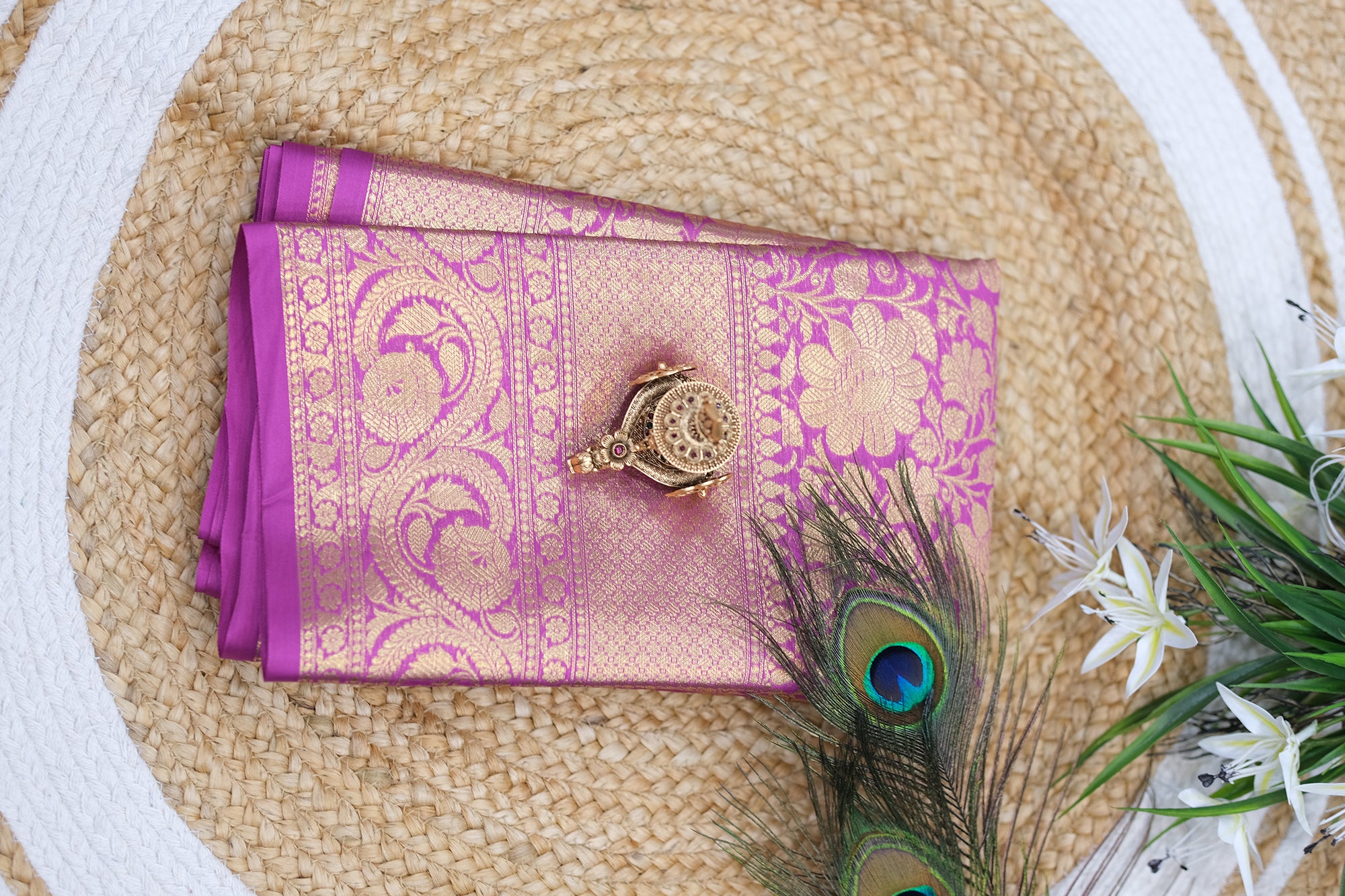 SEMI KANCHI BROCADE  SAREE