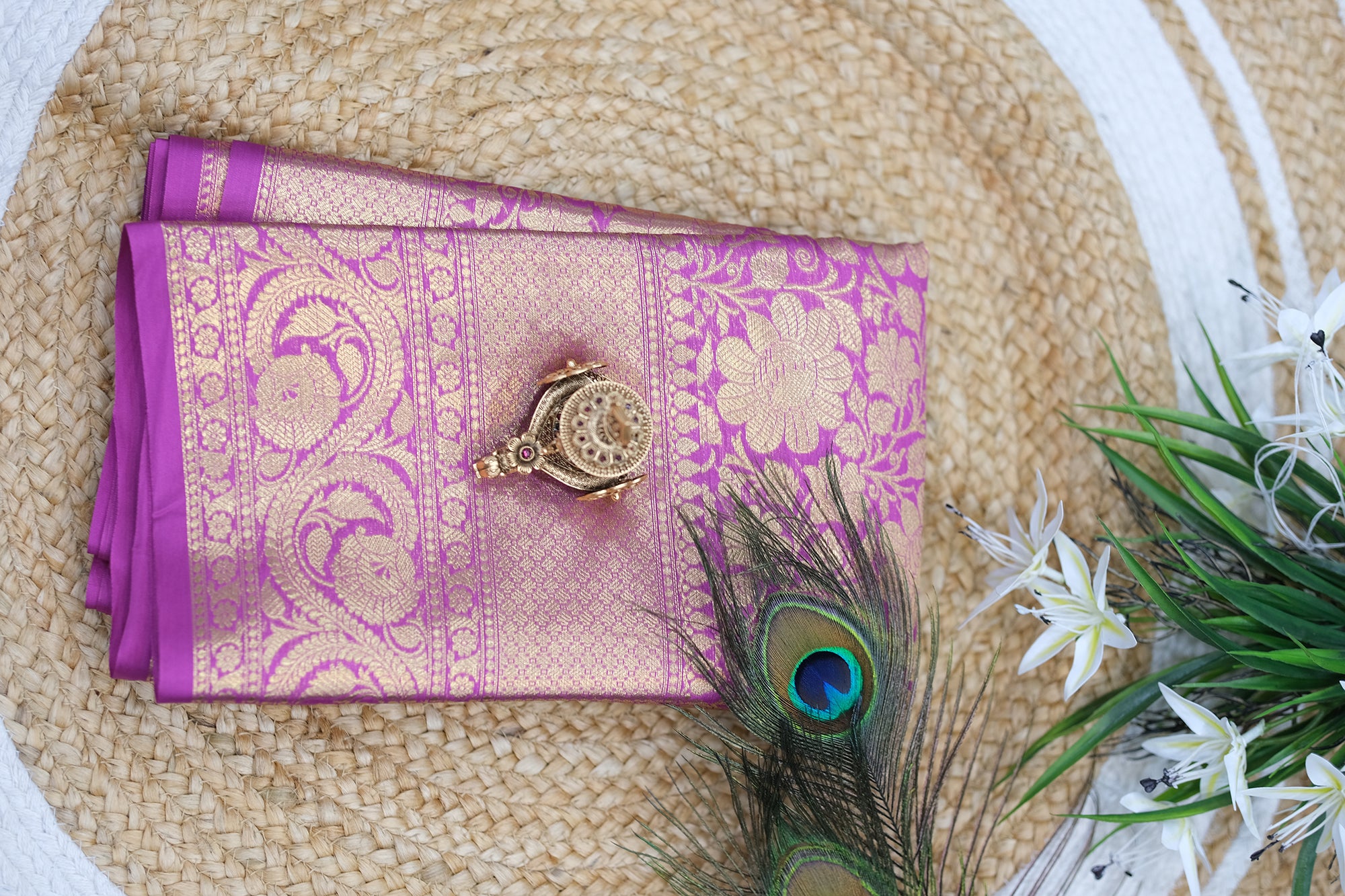 SEMI KANCHI BROCADE  SAREE