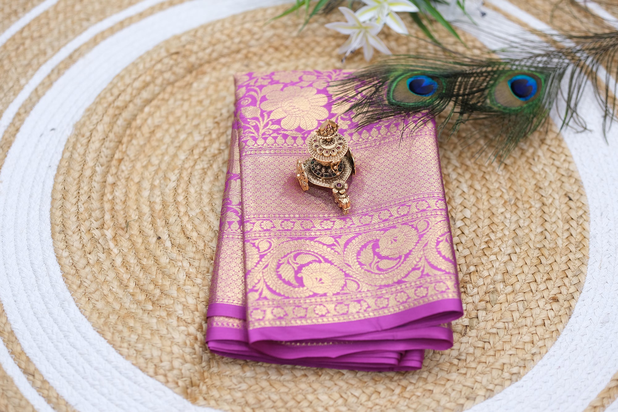 SEMI KANCHI BROCADE  SAREE